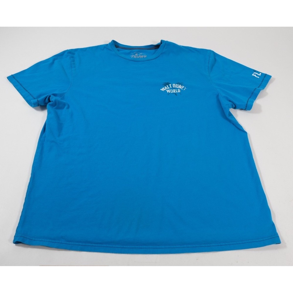 Disney T-Shirt Mens L Blue Walt Disney World Authentic Brand Palm Tree Graphic